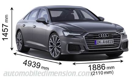 Audi A6 2018 dimensions with length, width and height