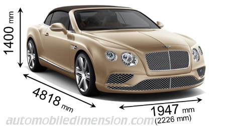 Bentley Continental GT Convertible 2015 dimensions