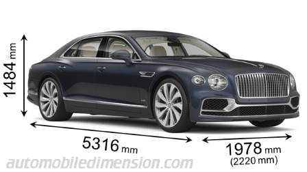 Bentley Flying Spur 2020 dimensions with length, width and height