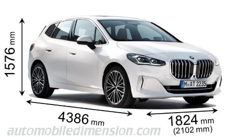 BMW 2 Active Tourer 2022 dimensions with length, width and height