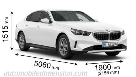 BMW 5 2024 dimensions with length, width and height