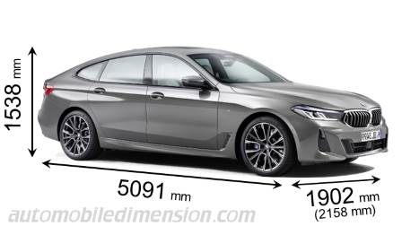 BMW 6 Gran Turismo 2020 dimensions with length, width and height