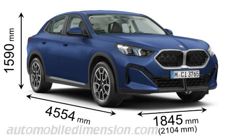 BMW X2 2024 dimensions with length, width and height