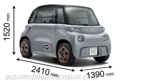 Citroen Ami 2021 dimensions with length, width and height