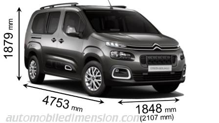 Citroen Berlingo XL 2019 dimensions with length, width and height