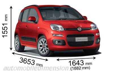 Fiat Panda 2016 dimensions