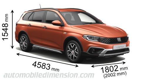 Fiat Tipo SW Cross 2022 dimensions with length, width and height