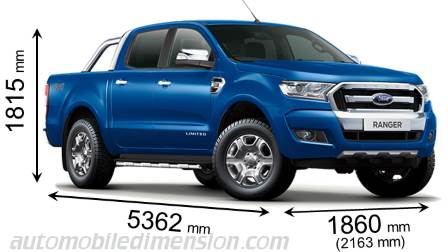 Ford Ranger 2016 dimensions