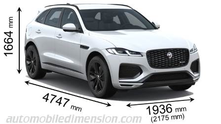 Jaguar F-PACE 2021 dimensions with length, width and height