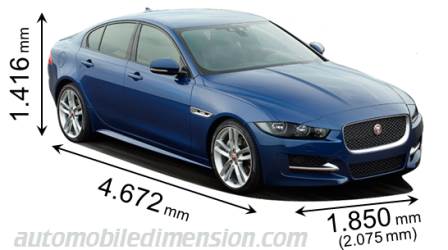 Jaguar XE 2015 dimensions