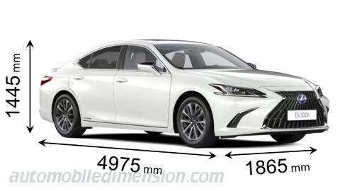 Lexus ES 2022 dimensions with length, width and height