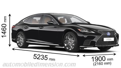 Lexus LS 2021 dimensions with length, width and height