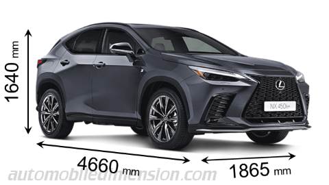Lexus NX 2022 dimensions with length, width and height