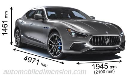 Maserati Ghibli 2021 dimensions with length, width and height