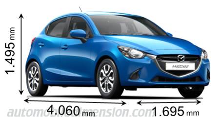 Mazda 2 2015 dimensions