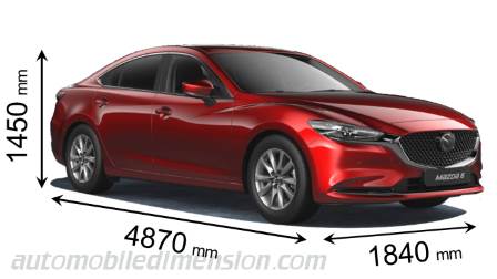 Mazda 6 2018 dimensions with length, width and height