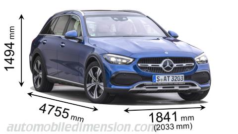 Mercedes-Benz C All-Terrain 2022 dimensions with length, width and height