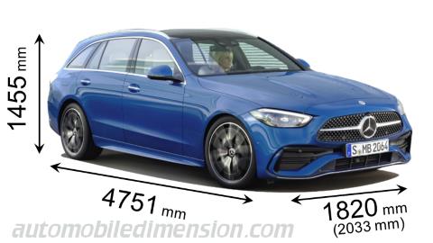 Mercedes-Benz C Estate 2021 dimensions with length, width and height