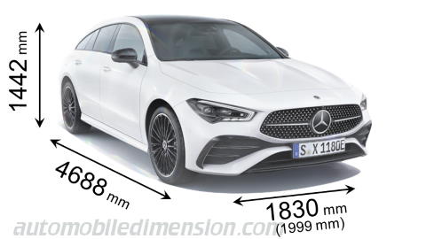 Mercedes-Benz CLA Shooting Brake 2023 dimensions with length, width and height