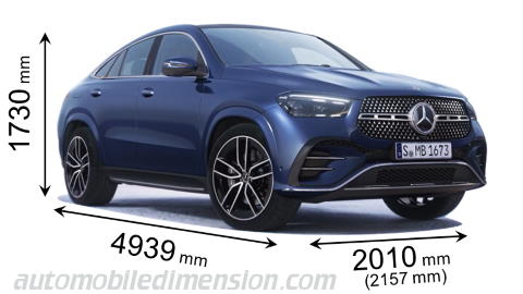 Mercedes-Benz GLE Coupé 2023 dimensions with length, width and height