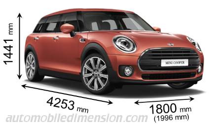 MINI Clubman 2019 dimensions with length, width and height