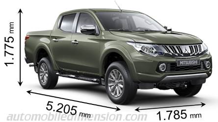 Mitsubishi L200 2015 dimensions