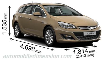 Opel Astra Sports Tourer 2012 dimensions