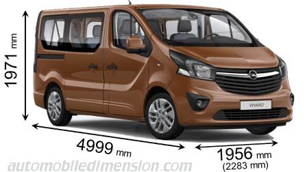 Opel Vivaro Combi 2015 dimensions