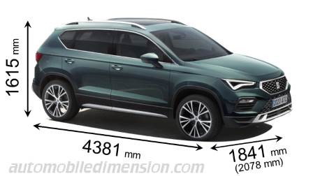 Seat Ateca 2020 dimensions with length, width and height