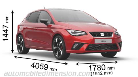 Seat Ibiza 2021 dimensions with length, width and height