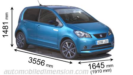 Seat Mii electric 2020 dimensions with length, width and height