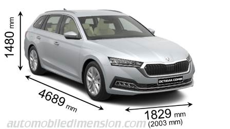 Skoda Octavia Combi 2020 dimensions with length, width and height