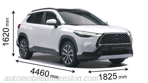 Toyota Corolla Cross 2023 dimensions with length, width and height
