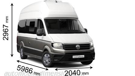 Volkswagen Grand California 600 2020 dimensions with length, width and height