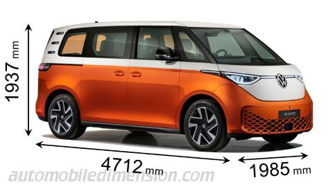 Volkswagen ID. Buzz 2022 dimensions with length, width and height