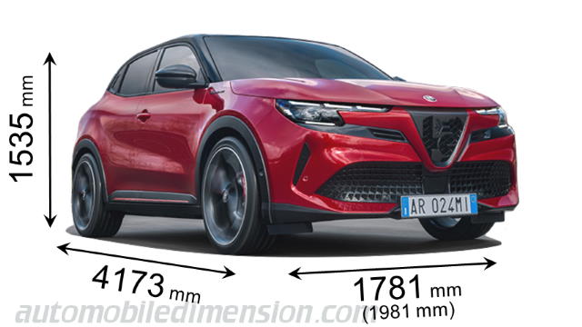 Alfa-Romeo Junior 2024 Abmessungen mit Länge, Breite und Höhe