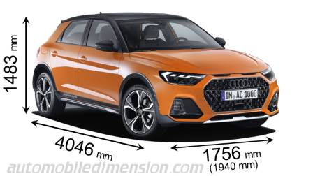 Audi A1 citycarver 2020 dimensions with length, width and height