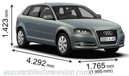 Dimension Audi A3 Sportback 2010