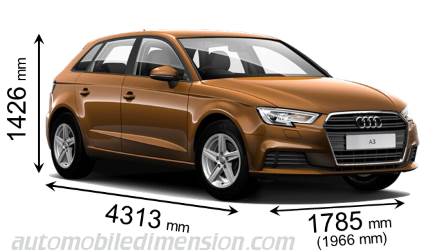 Dimensioni Audi A3 Sportback 2016