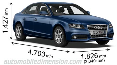 Audi A4 2008 dimensions