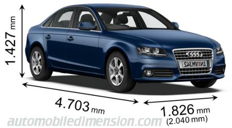 Dimensioni Audi A4 2008