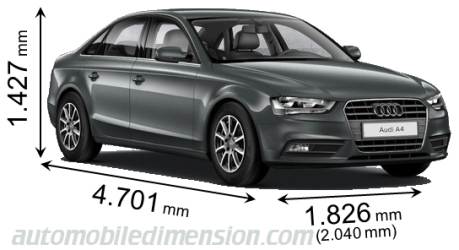 Audi A4 2012 dimensions