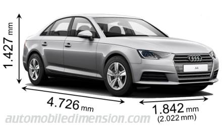 Audi A4 2016 dimensions