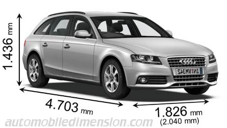 Audi A4 Avant 2008 dimensions