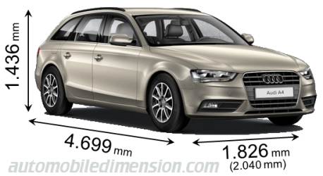 Dimensioni Audi A4 Avant 2012