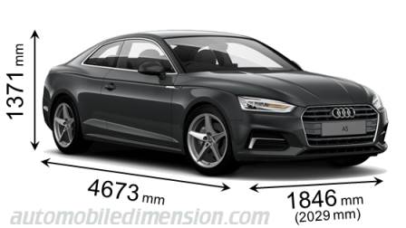 Audi A5 Coupe 2016 dimensions