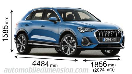 Dimension Audi Q3 2019 avec longueur, largeur et hauteur