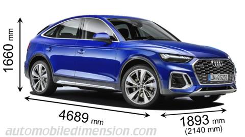 Audi Q5 Sportback 2021 dimensions with length, width and height