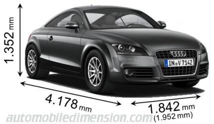 Audi TT Coupe 2010 dimensions