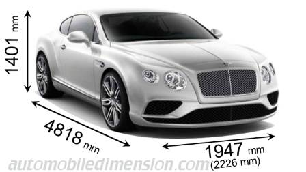 Dimensioni Bentley Continental GT 2015